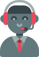 Customer Service Representative Avatar with Headset and Tie vector