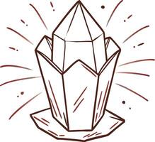 Abstract Geometric Crystal Illustration with Radiating Lines vector