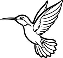 Elegant Hummingbird Outline Simple Bird Illustration for Design and Decor vector