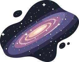 Cosmic Spiral Galaxy Illustration in Deep Space with Stars vector