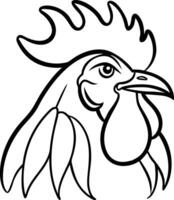 Rooster Head Line Art Illustration for Farm and Animal Design Projects vector