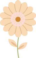 Beige Flower Illustration Botanical Art with Simplistic Design for Decor and Print vector