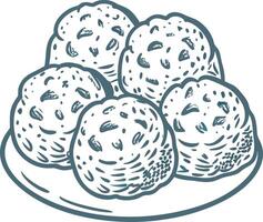 Delicious Homemade Cookies Illustration on Plate for Bakery or Dessert Themes vector