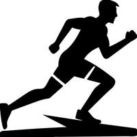 Silhouette of Sprinting Runner in Dynamic Motion Illustration vector