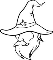 Wizard Hat and Beard Illustration for Fantasy Themes vector
