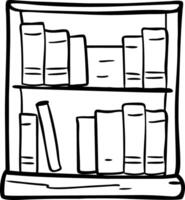 Minimalist Illustration of Bookshelf with Books for Home Library or Study Decor vector