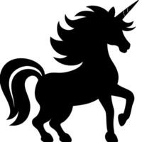Elegant Unicorn Silhouette Mythical Creature Fantasy Art Design vector