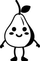 Cute Smiling Pear Character with Arms and Legs Illustration vector