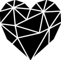 Geometric Faceted Heart Gem Art for Modern Design and Decorative Projects vector