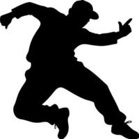 Dynamic Silhouette of Man in Active Dance Pose Creative Art vector
