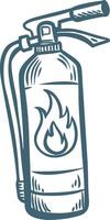 Hand Drawn Fire Extinguisher Illustration for Safety Design Projects vector