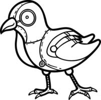 Steampunk Mechanical Bird Art Robotic Animal Design Illustration vector