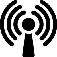 Radio Signal Black Symbol for Communication and Broadcasting vector
