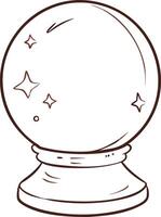 Mystical Fortune Telling Crystal Ball Illustration with Sparkles Art vector