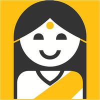Smiling Woman Avatar with Traditional Indian Sari and Bindi Illustration vector