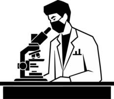 Scientist Using Microscope Modern Illustration Lab Research Concept vector