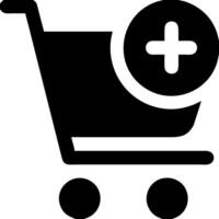 Shopping Cart with Plus Symbol for Online Retail and E-commerce Add to Cart Actions vector