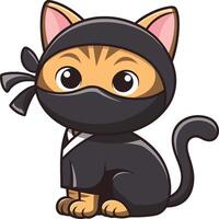 Cute Cartoon Ninja Cat Graphic for Fun Design Projects vector