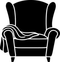 Cozy Armchair with Blanket Simple Illustration for Interior Design vector