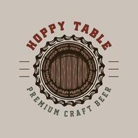 Hoppy table logo design vector