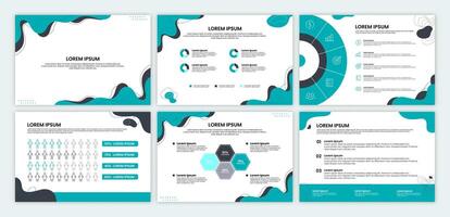 Hand drawn flat design business presentation templates vector