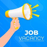 Job vacancy background design with megaphone vector