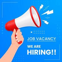 We are hiring announcement tempate design with megaphone vector