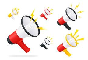 Set of megaphone and loudspeaker illustration vector
