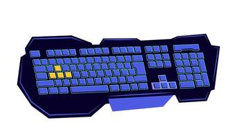 Gaming keyboard gadget technology icon. Isolated and flat illustration. View from above vector