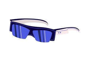 AR smart glasses device. Wearable glass. Flat augmented and virtual reality. Digital computer entertainment technology. Metaverse concept. vector