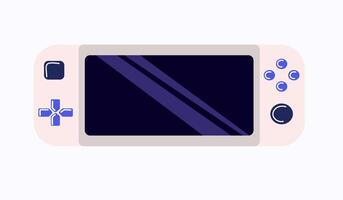Game console portable Game concept. Gamepad illustration isolation on white background. Entertainment and accessory concept. Fashion patch, badge, emblem For web and mobile graphic design vector