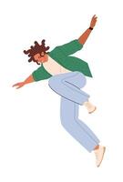 Flying, floating, falling or levitating man. Movement in air, inspiration and freedom concept. Cartoon flat illustration isolated on white background vector