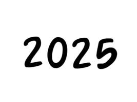 the word 2025 is written in black on a white background vector