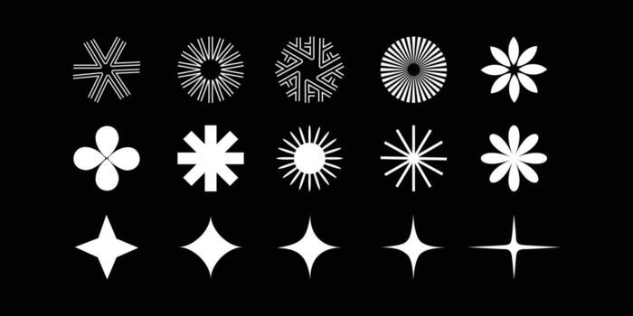 geométrico formas conjunto en minimalista estilo blanco color círculos vector