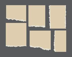 Collection of ripped and shredded sheets of paper and Set of ripped torn vector