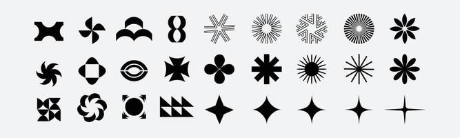 Minimalism geometric Bauhaus style symbol design elements white background vector