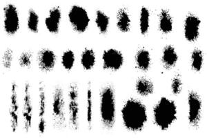 set of black blots brush strokes artistic watercolor strokes vector