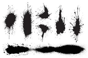 ink splatter set for design vector
