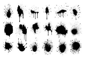 ink drops. paint splash, grunge liquid drop splashes, abstract artistic ink splatter vector