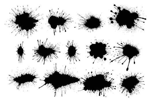 grande colección de resumen conjunto de tinta salpicar grunge manchas vector