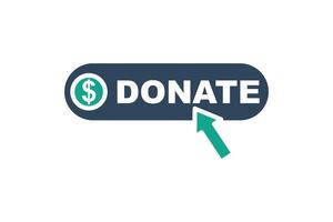 Donate button icon. solid icon style. icon related to charity. donation elements illustration vector