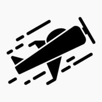Design Illustration graphic of aircraft icon with glyph style. Suitable for UI, mobile design, web design, etc. vector