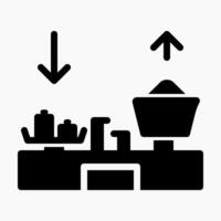 Design Illustration graphic of goods scales icon with glyph style. Suitable for UI, mobile design, web design, etc. vector