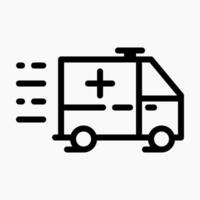 Design Illustration graphic of ambulance icon with line style. Suitable for UI, mobile design, web design, etc. vector
