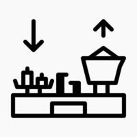 Design Illustration graphic of goods scale icon with line style. Suitable for UI, mobile design, web design, etc. vector