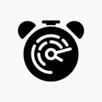 Design Illustration graphic of clock icon with glyph style. Suitable for UI, mobile design, web design, etc. vector