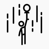 Design Illustration graphic of flying man icon with line style. Suitable for UI, mobile design, web design, etc. vector