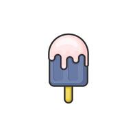 Cartoon Ice Cream Icon with Melting Details on White Background vector