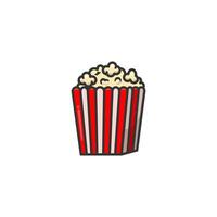 Cartoon Styled Illustration of a Popcorn Box Isolated on a White Background vector