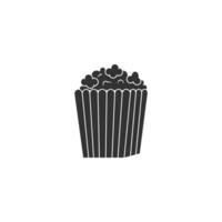 Silhouette Styled Illustration of a Popcorn Box Isolated on a White Background vector